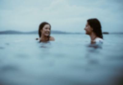 Close in the water, coastal swim session