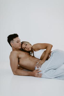 Reclined together, couples session Newcastle