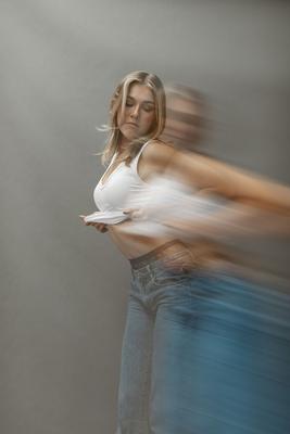 Motion study in black and white